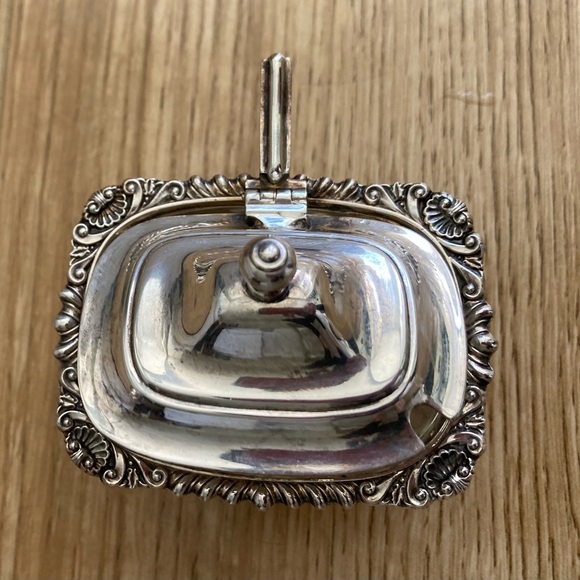 Mini Silver Mustard Pot  BIRKS "Regency Plate" Gorgeous Hinge Lidded - Picture 4 of 7